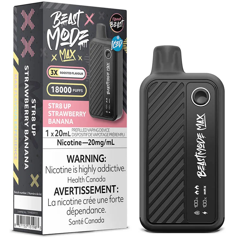 Flavour Beast Mode Max 3 60k STR8 UP Strawberry Banana Iced | Urban Mist Vapes