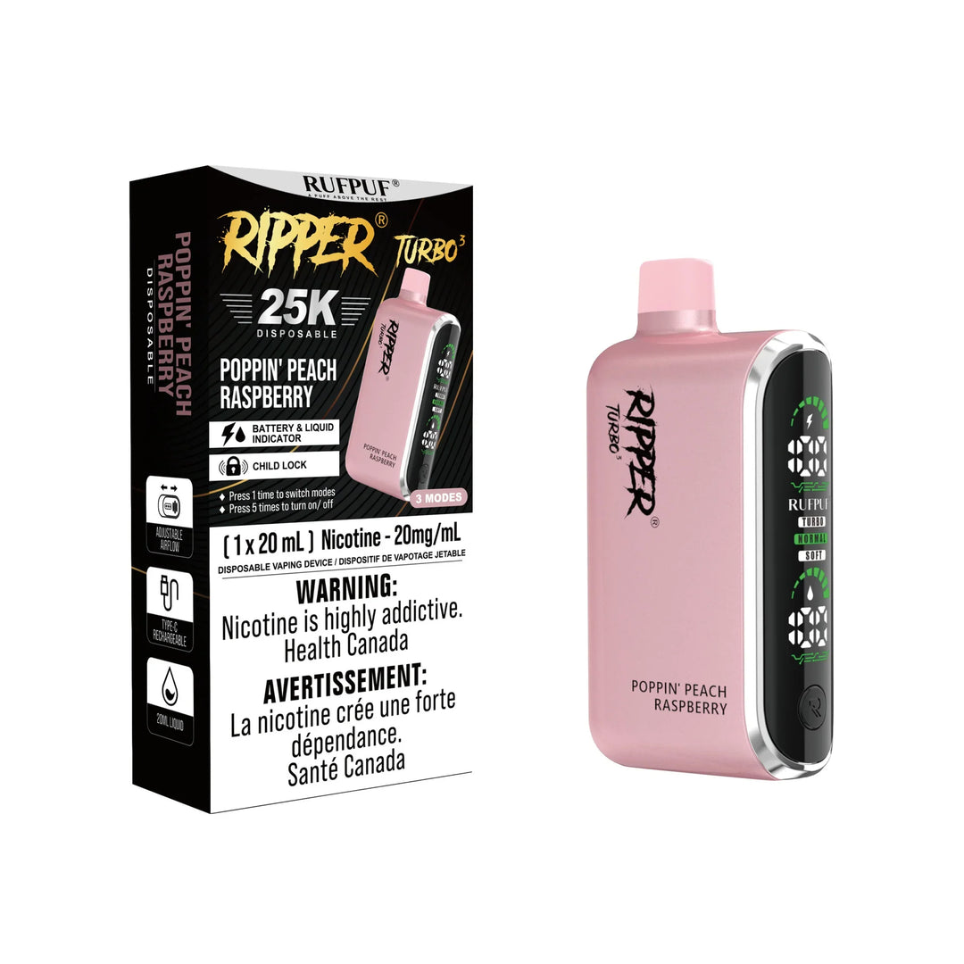 Ripper Turbo 3 Raspberry Ice Disposable | Urban Mist Vapes