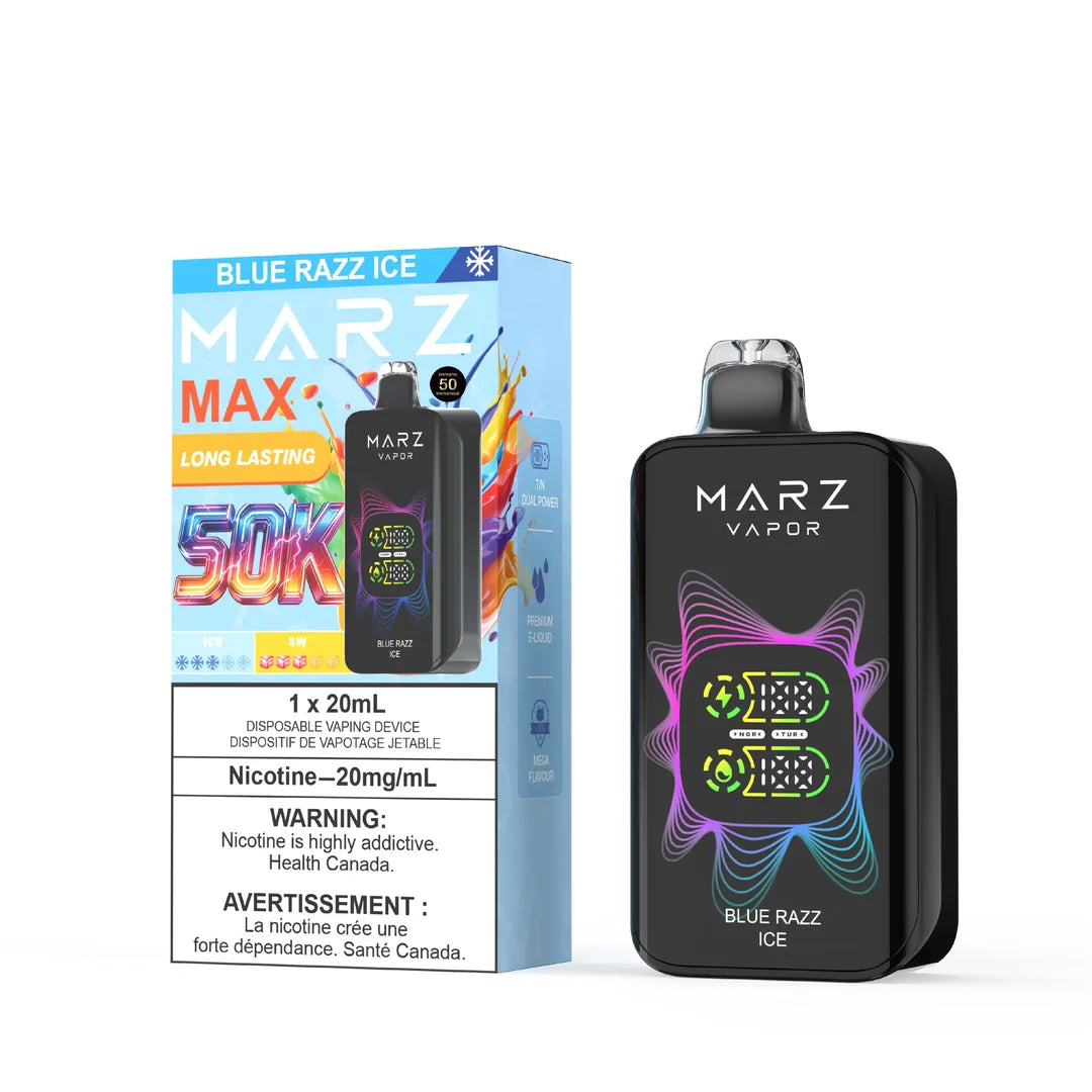Marz Max 50K Peach Blue Razz Ice disposable vape