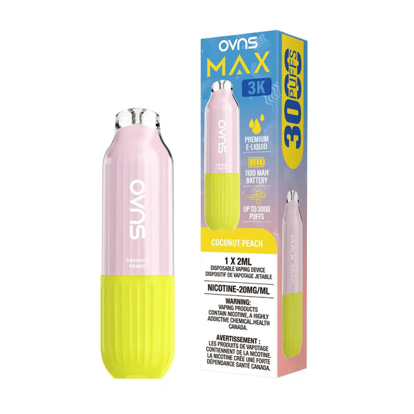 OVNS Max 3K Coconut Peach Disposable Vape | Urban Mist Vapes
