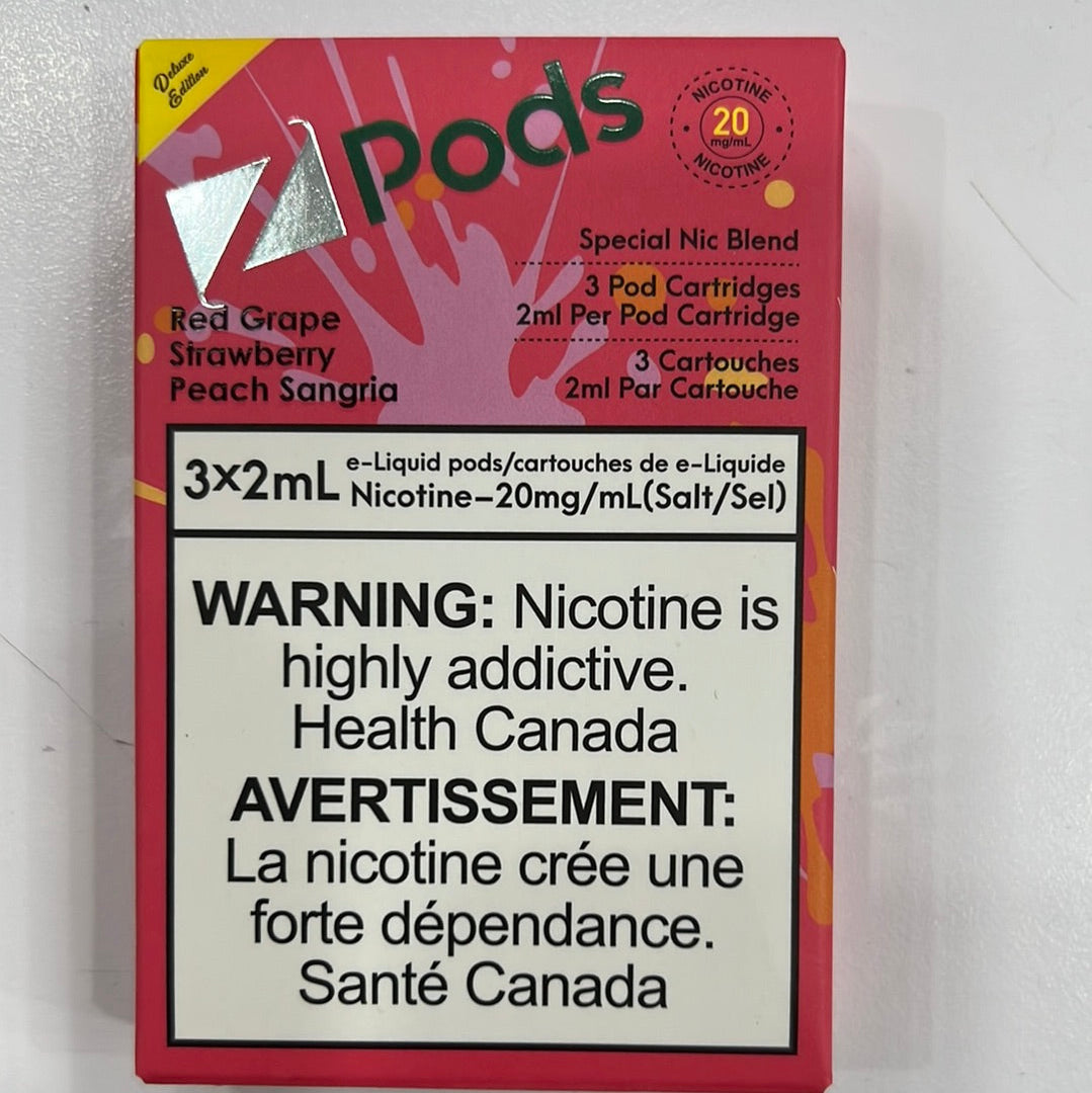 Zpods Red Grape Strawberry Peach Sangria Pre-Filled Pods