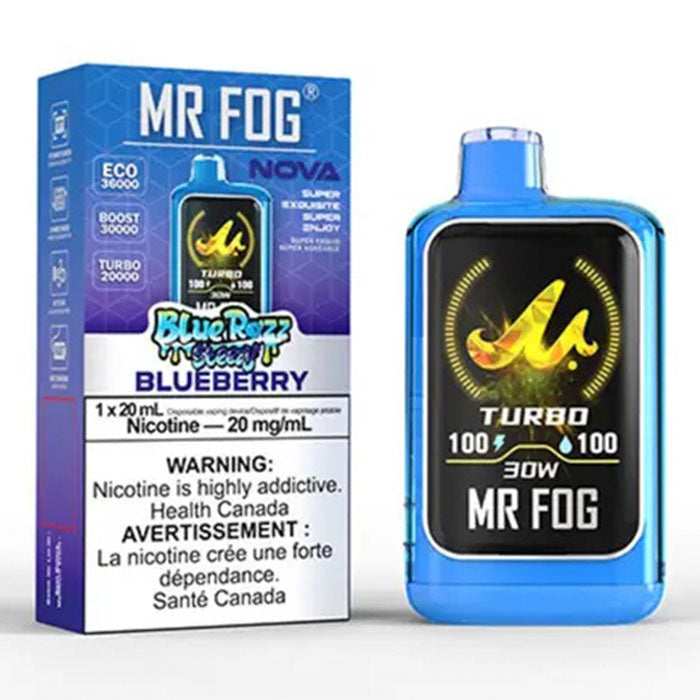 Mr Fog Nova Blue Razz Steezy Blueberry Disposables