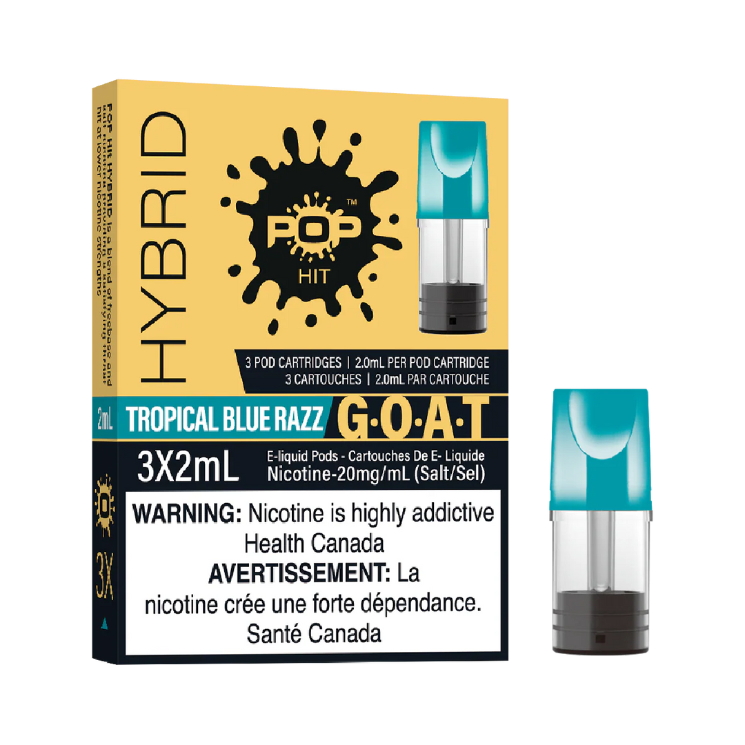 Pop Hit Hybrid Tropical Blue Razz pre-filled pods | Urban Mist Vapes