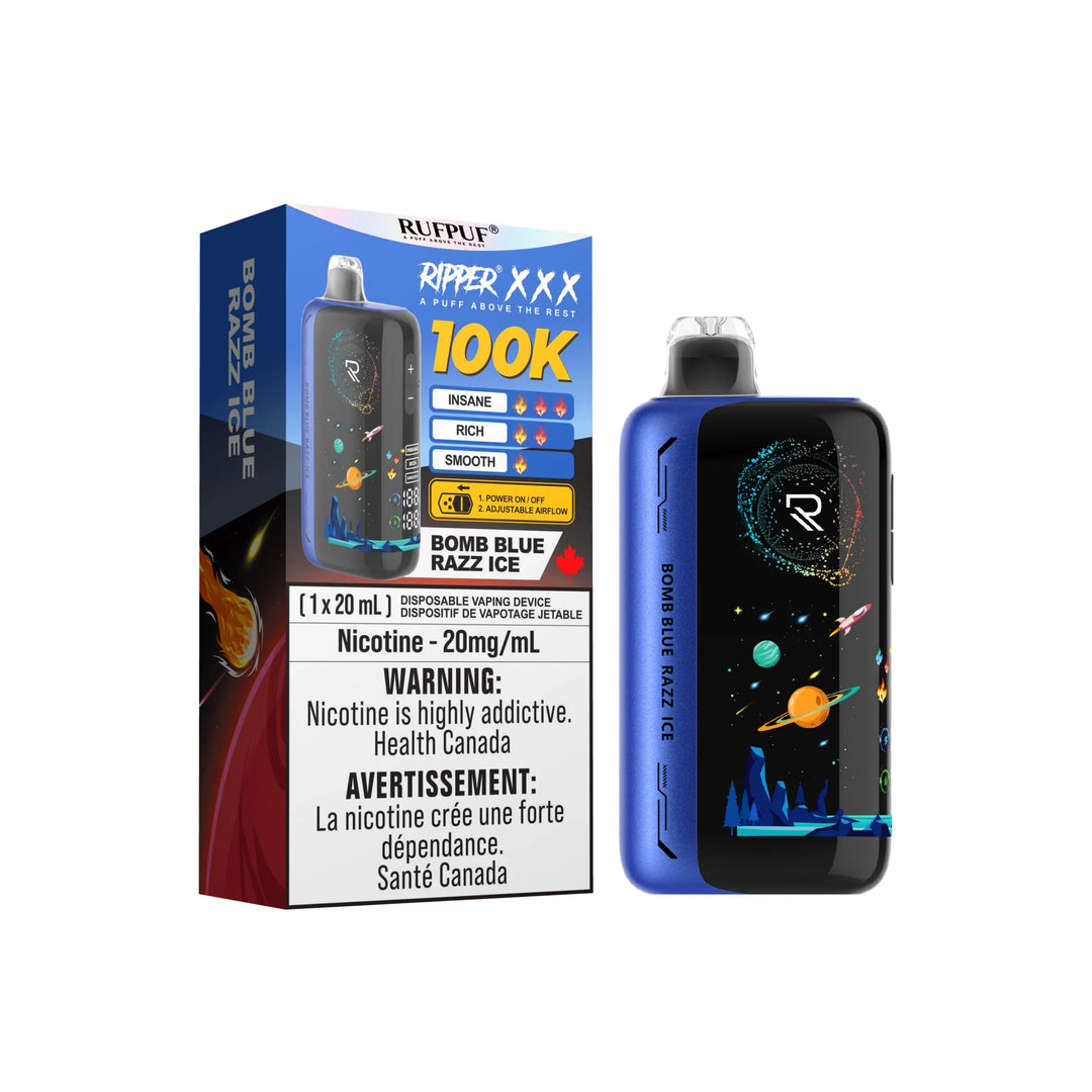 Ripper XXX 100K Bomb Blue Razz Ice Disposable | Urban Mist Vapes