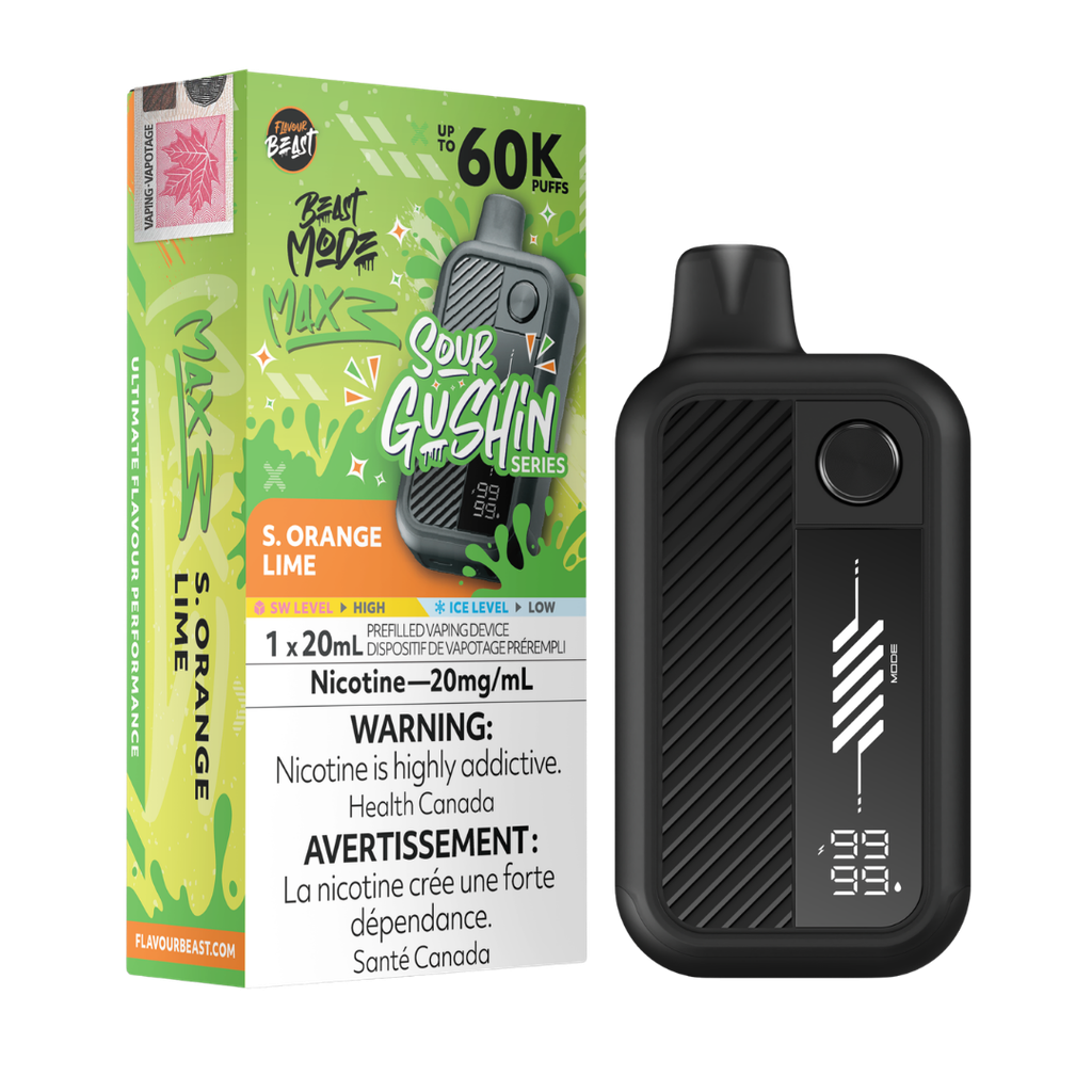 Flavour Beast Mode Max 3 60k S.G S Orange Lime | Urban Mist Vapes