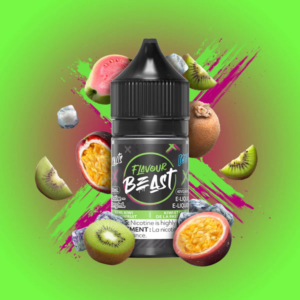 Flavour Beast Kewl Kiwi Passionfruit Iced Salt Nicotine E-Liquid | Urban Mist Vapes