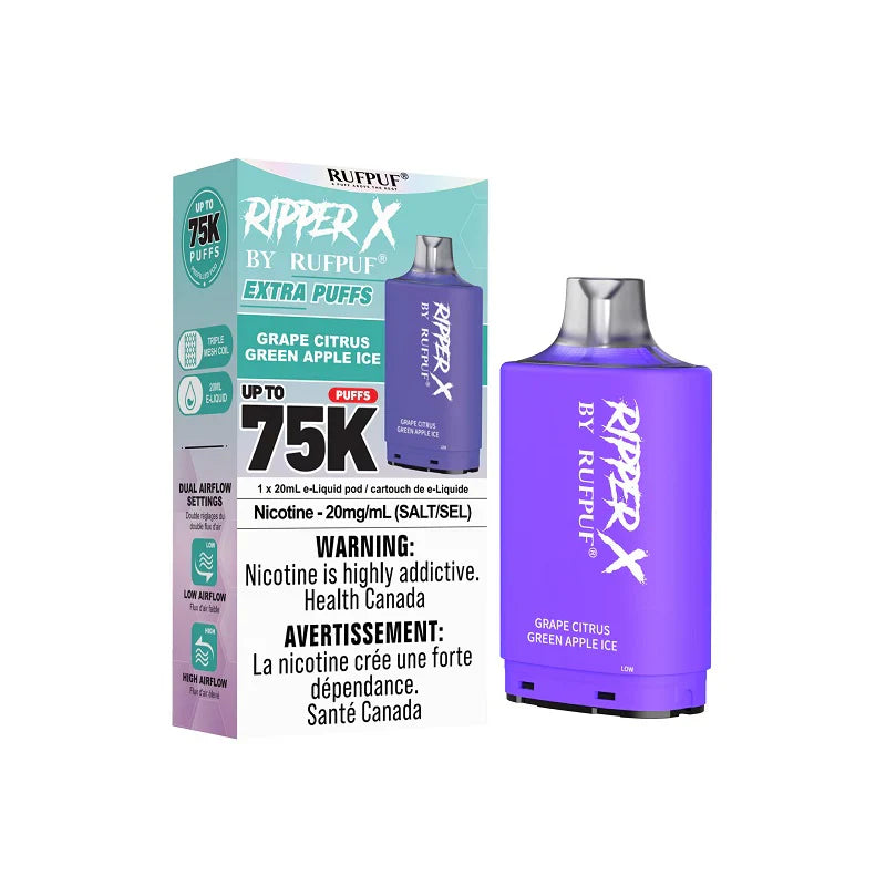 Ripper X 75k 20ML Pod Grape Citrus Green Apple Ice