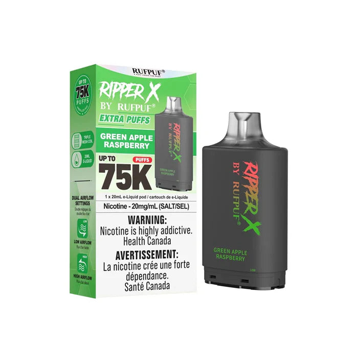 Ripper X 75k 20ML Pod Green Apple Raspberry | Urban Mist Vapes