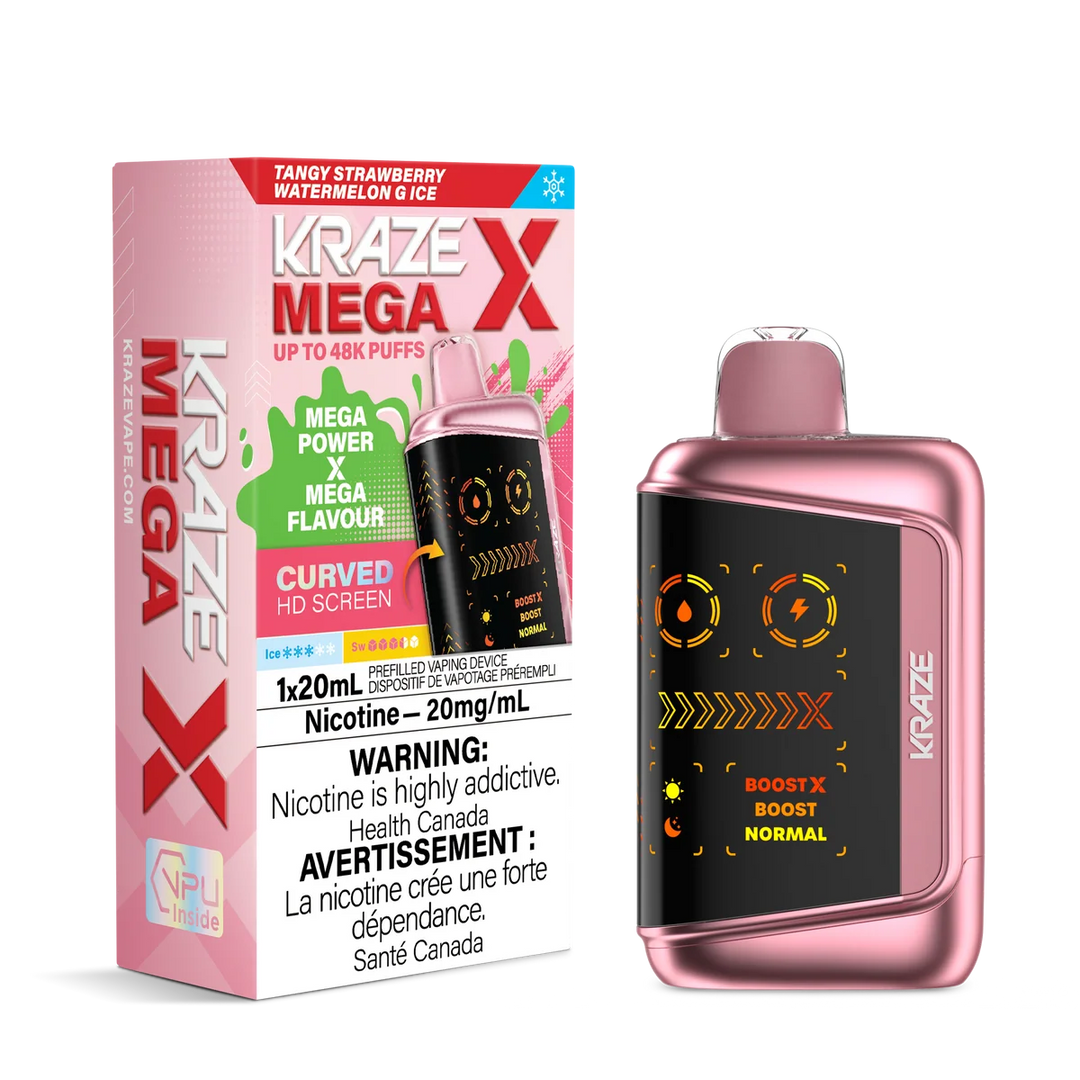 Kraze Mega X 48k 20ML Tangy Strawberry Watermelon G Ice | Urban Mist Vapes