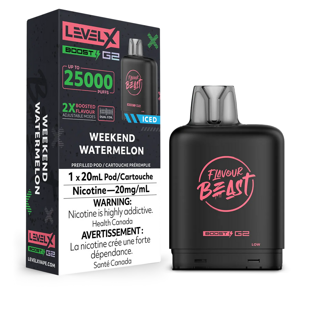 Flavour Beast Level X Weekend Watermelon Pre-Filled Pod | Urban Mist Vapes