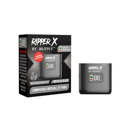 Ripper X Battery Metallic Black | Urban Mist Vapes
