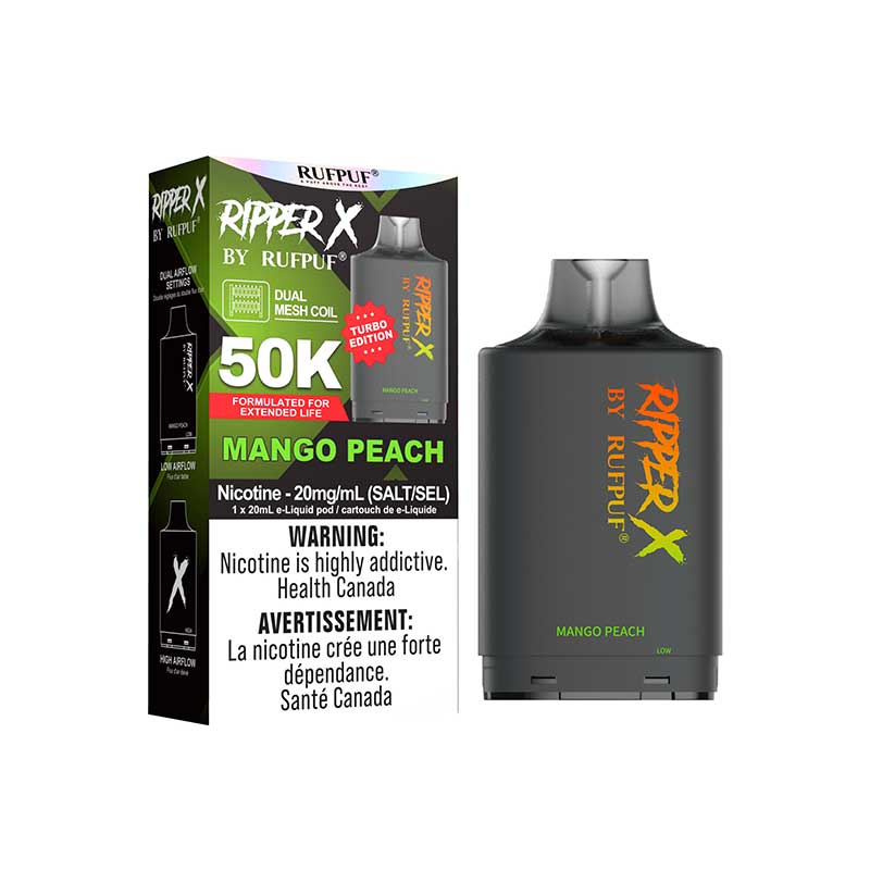 Rufpuf Ripper X PODS Mango Peach POD Systems, Pre-Filled Pods