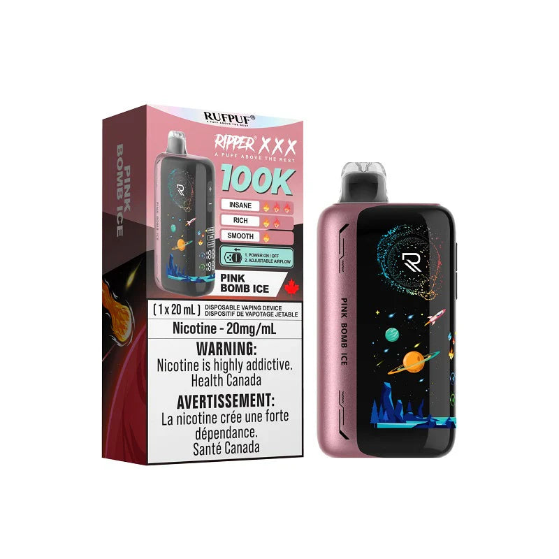 Ripper XXX 100K Pink Bomb Ice Disposable | Urban Mist Vapes