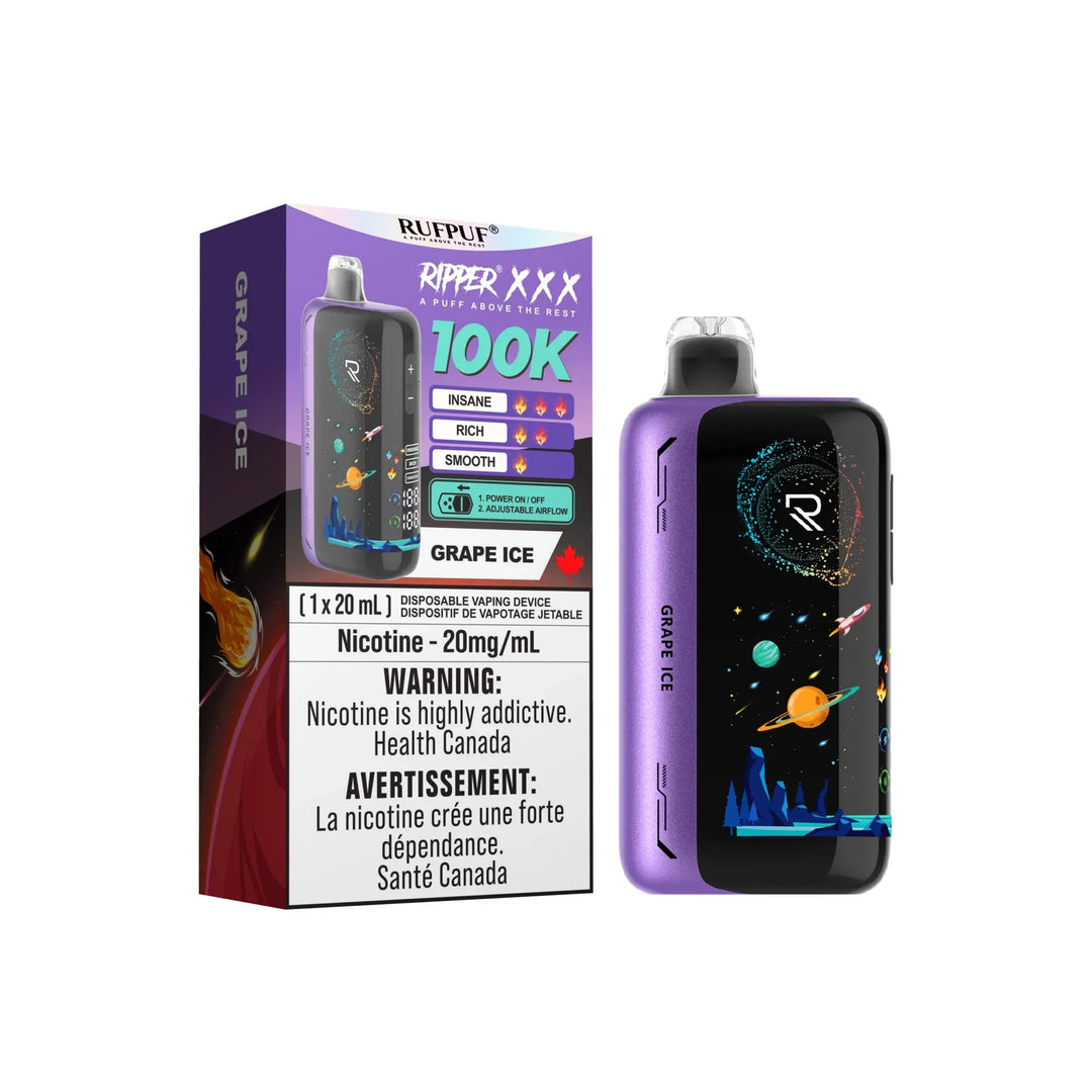 Ripper XXX 100K Grape Ice Disposable | Urban Mist Vapes