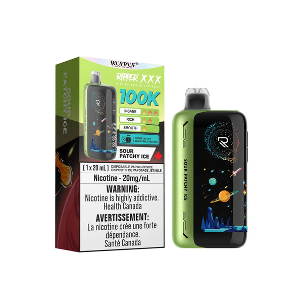 Ripper XXX 100K Sour Patchy Ice Disposable | Urban Mist Vapes