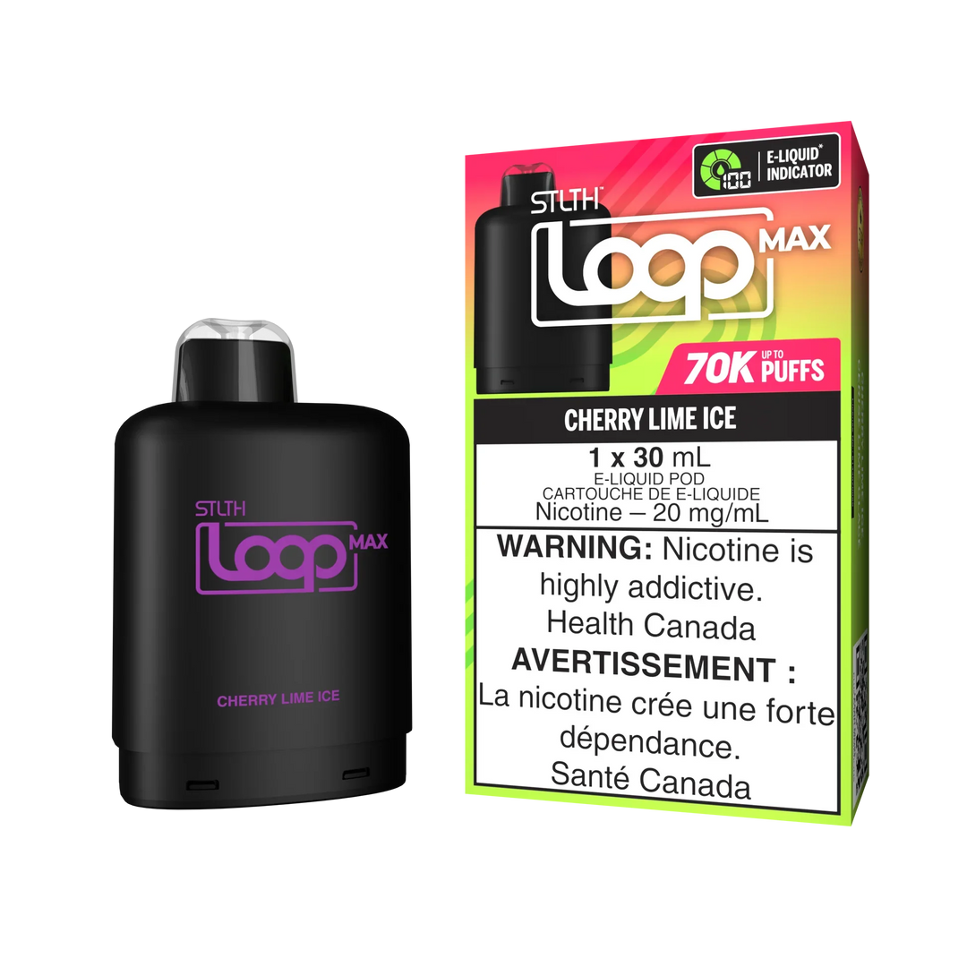 STLTH Loop Max 70k Cherry Lime Ice POD Systems, Pre-Filled Pods