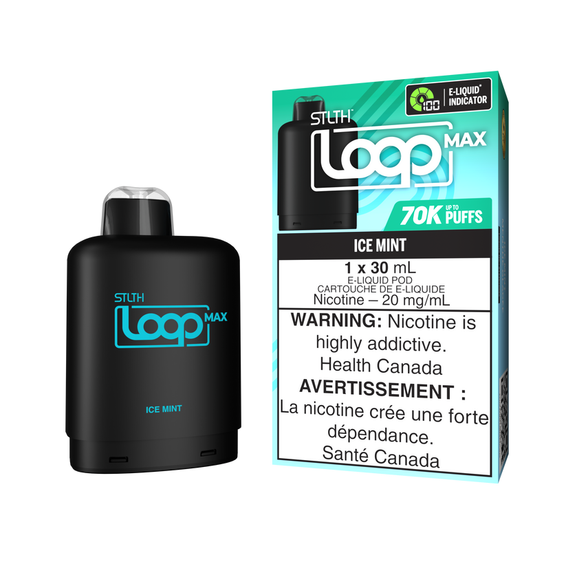 STLTH Loop Max 70k Ice Mint POD Systems, Pre-Filled Pods