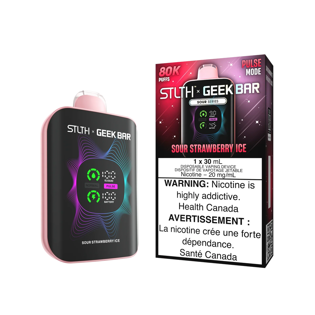 STLTH x Geek Bar 80K Disposable Sour Strawberry Ice | Urban Mist Vapes