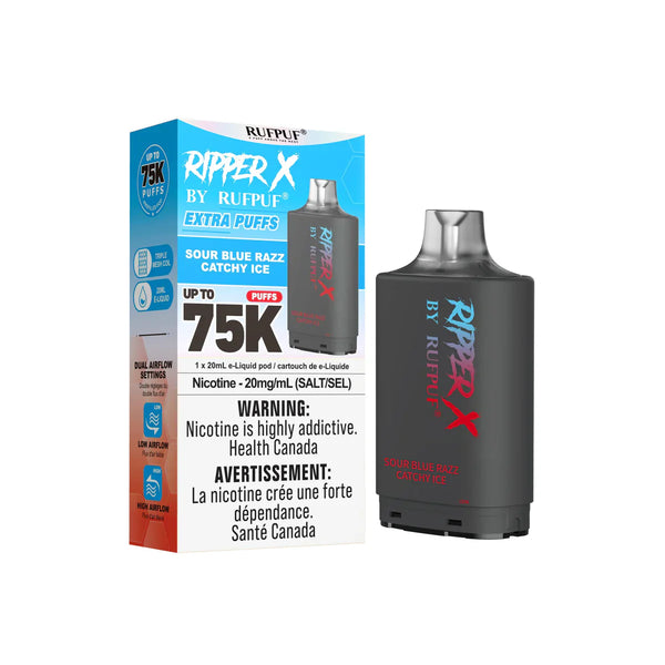 Ripper X 75k 20ML Pod Sour Blue Razz Catchy Ice | Urban Mist Vapes