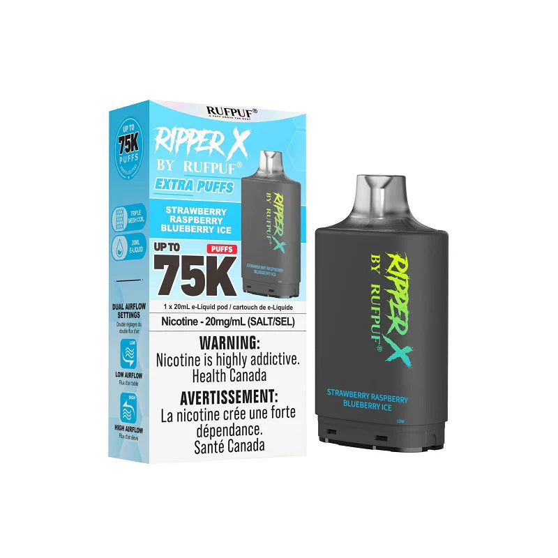 Ripper X 75k 20ML Pod Strawberry Raspberry Blueberry Ice | Urban Mist Vapes