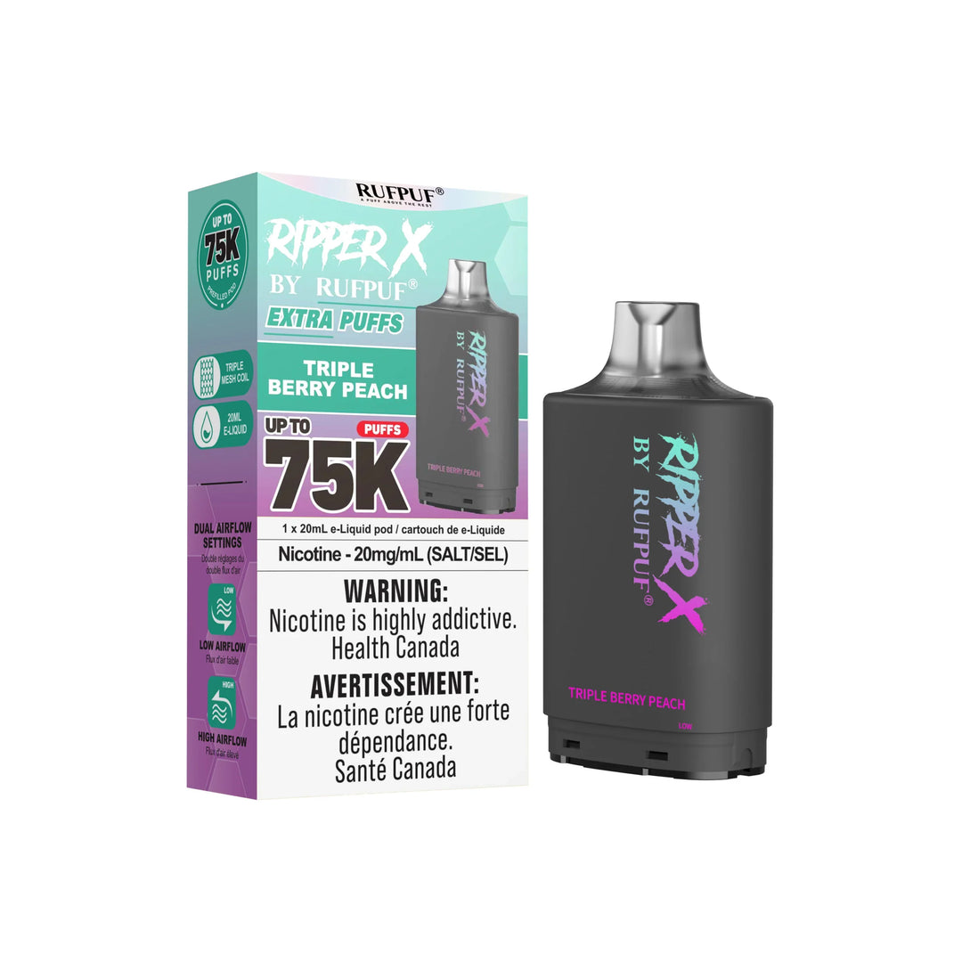 Ripper X 75k 20ML Pod Triple Berry Peach | Urban Mist Vapes