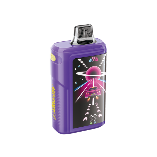 Purple electronic Vape device with a futuristic design 