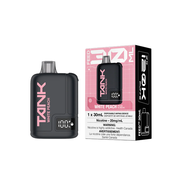 FEED Tank 120K White Peach Disposable Vape | Urban Mist Vapes