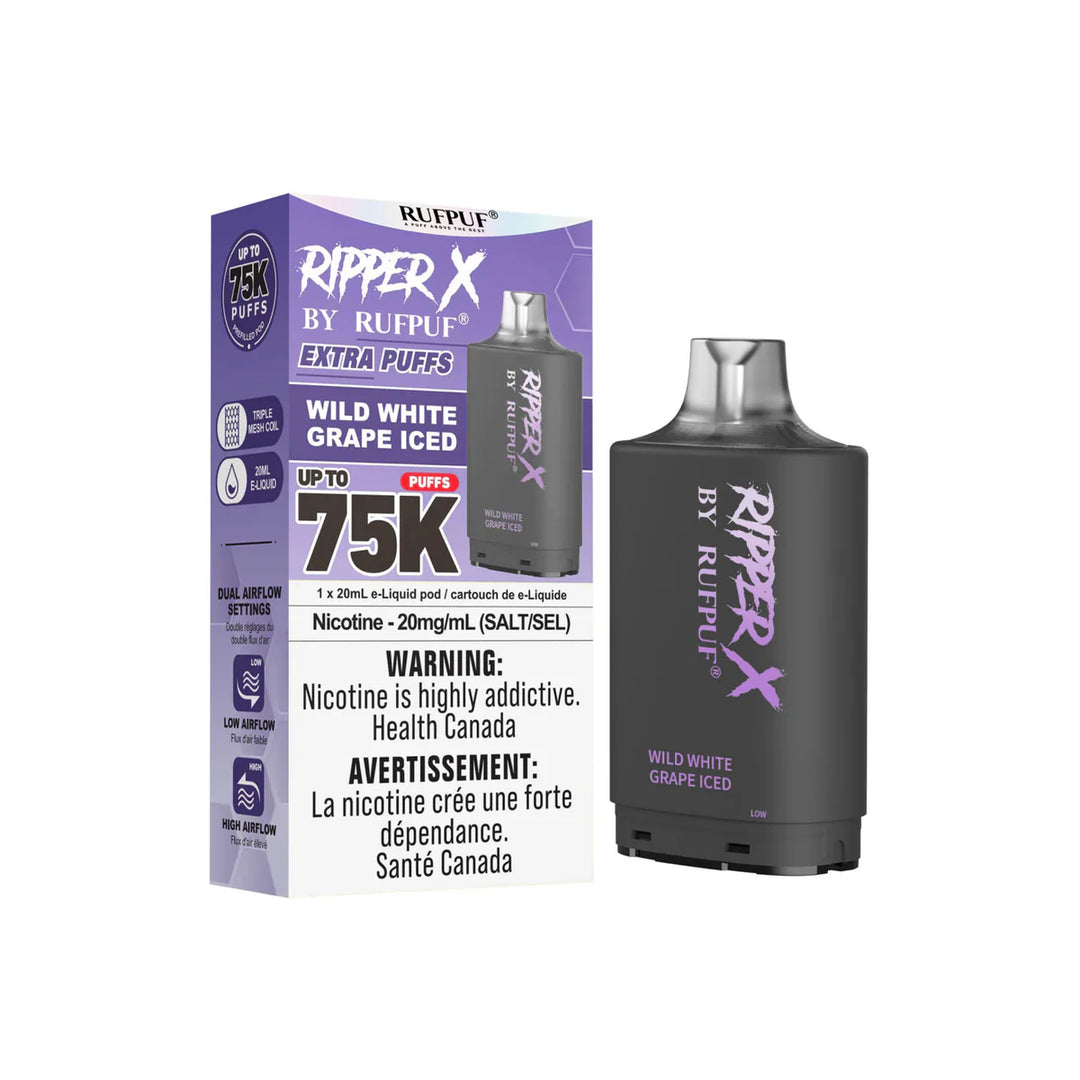 Ripper X 75k 20ML Pod Wild White Grape Ice | Urban Mist Vapes