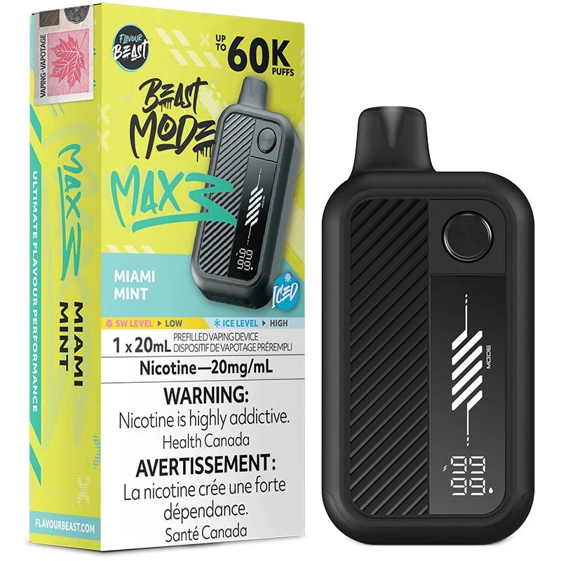 Flavour Beast Mode Max 3 60k Miami Mint Iced | Urban Mist Vapes