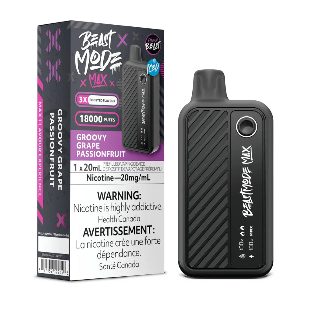 Flavour Beast Mode Max 18K Groovy Grape Passionfruit disposable vape