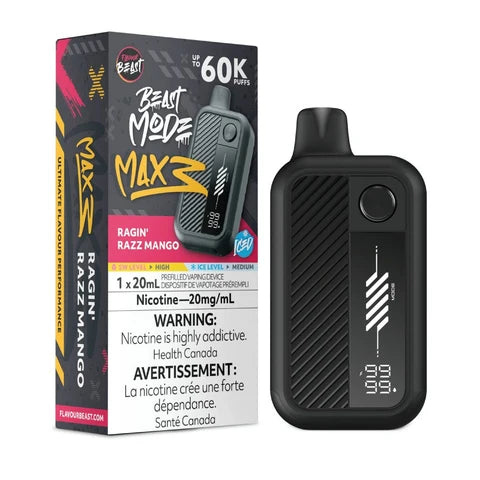 Flavour Beast Mode Max 3 60k Ragin' Razz Mango Iced | Urban Mist Vapes