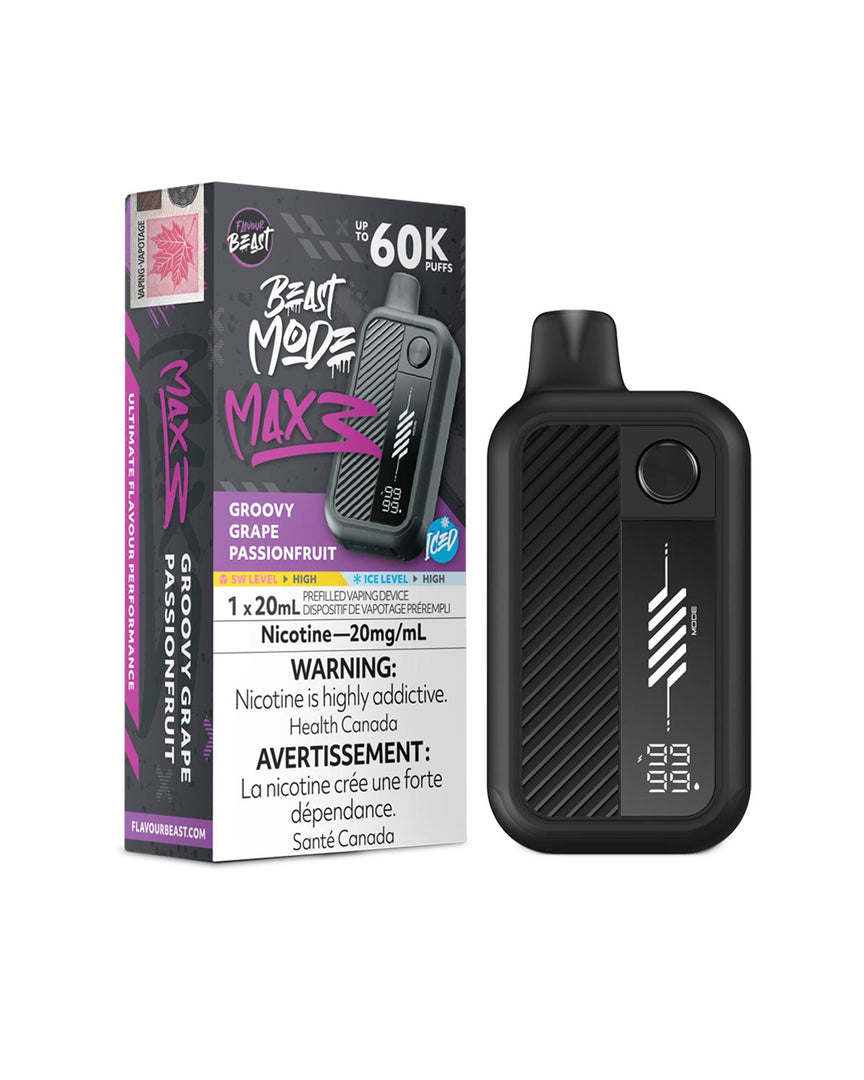 Flavour Beast Mode Max 3 60k Groovy Grape Passionfruit Iced | Urban Mist Vapes