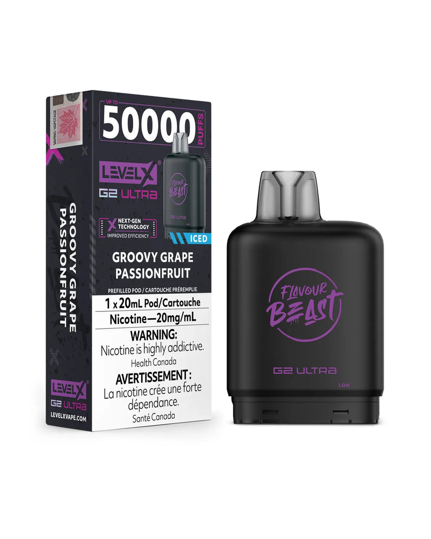Level X G2 Ultra 50K Groovy Grape Passionfruit Iced | Urban Mist Vapes