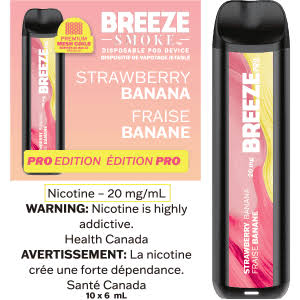 Breeze Pro S50 2000 4ML Strawberry Banana disposable vape | Urban Mist Vapes