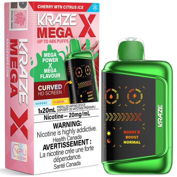 Kraze Mega X 48k 20ML Cherry MTN Citrus Ice | Urban Mist Vapes