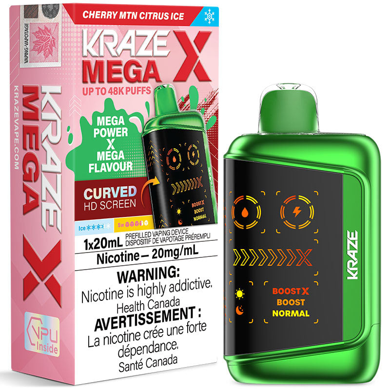 Kraze Mega X 48k 20ML Cherry MTN Citrus Ice | Urban Mist Vapes