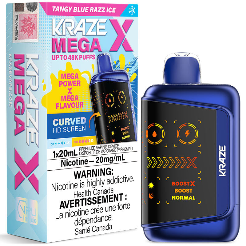 Kraze Mega X 48k 20ML Tangy Blue Razz Ice | Urban Mist Vapes
