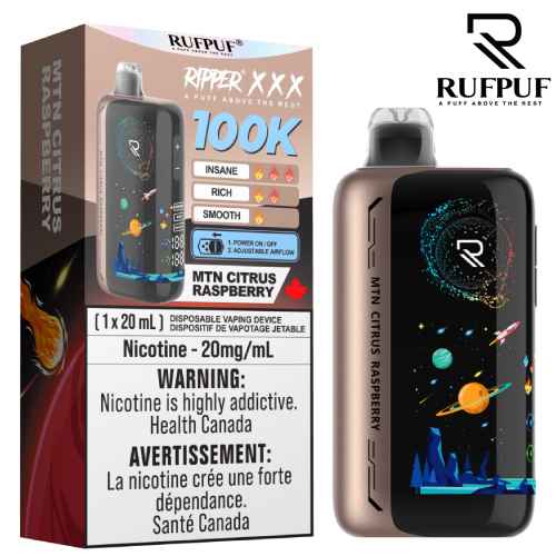 Ripper XXX 100K Mtn Citrus Raspberry Disposable | Urban Mist Vapes