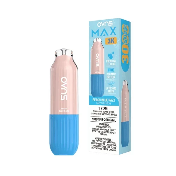 OVNS Max 3K Peach Blue Razz disposable vape