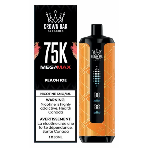 Crown Bar Mega Max 75k Peach Ice