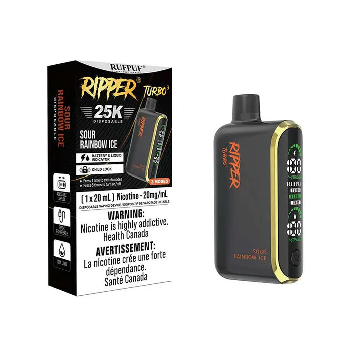 Ripper Turbo 3 Sour Rainbow Ice Disposable | Urban Mist Vapes