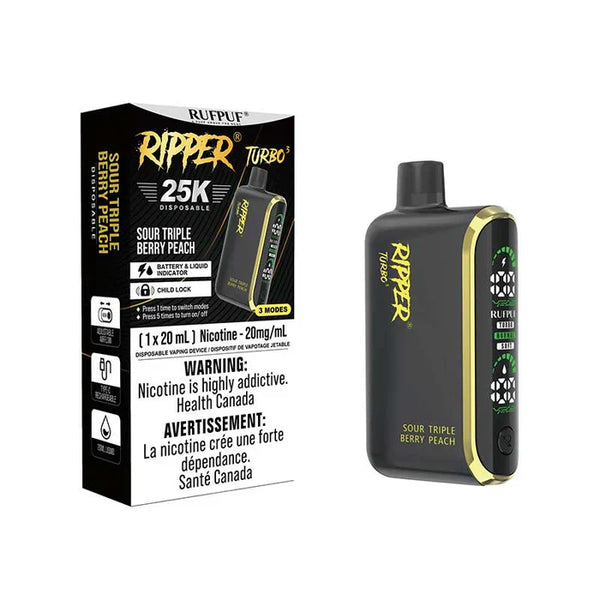 Ripper Turbo 3 Sour Triple Berry Peach Disposable | Urban Mist Vapes