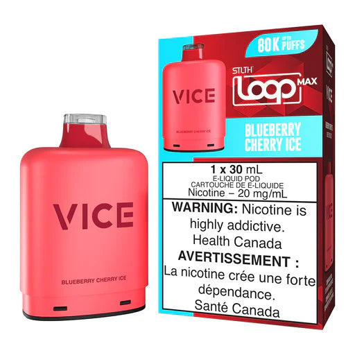 STLTH Loop Max x Vice Pod 70k Blueberry Cherry Ice | Urban Mist Vapes