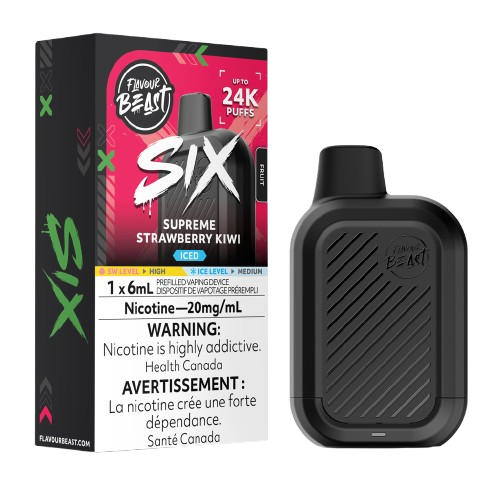 Flavour Beast SIX 24K Supreme Strawberry Kiwi Iced disposable vape