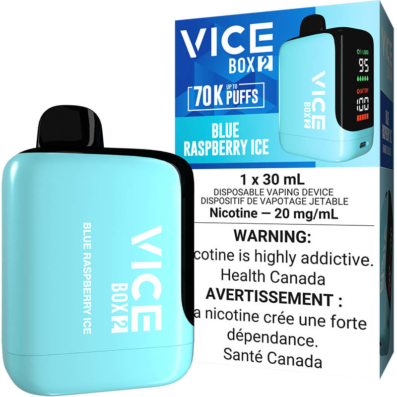 Vice Box 2 70k Blue Raspberry Ice Disposable | Urban Mist Vapes